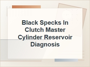 Black Specks in Clutch Master Cylinder Diagnosis